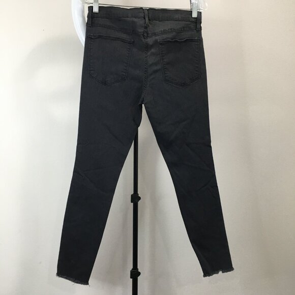 FRAME Denim 5Pocket Logo Hardware Quinn Le High Rise Waist Fray Hem Skinny Jeans - Picture 9 of 11